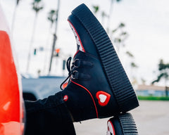 T.U.K. Shoes V3257 Black & Red Scallop Heart Viva Mondo Creeper