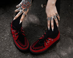 T.U.K. Shoes V3340 Red & Black Suede Viva Mondo Creeper