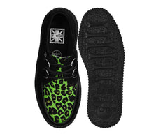 T.U.K. Shoes V3412 Black & Green Leopard Suede Mondo Creeper
