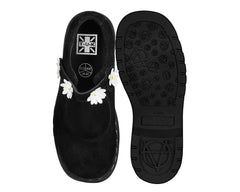 T.U.K. Shoes Black Suede Flower Mary Jane