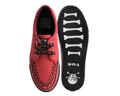 T.U.K. Shoes A3045 Lucious Red Suede D-Ring Interlace Sneaker