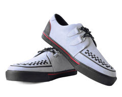 T.U.K. Shoes A3048 Grey Suede & Red Trim Interlace Sneaker