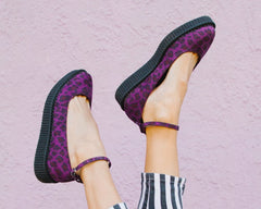 T.U.K. Shoes A9985L Purple Leopard Pointed Ballet Creeper