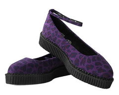 T.U.K. Shoes A9985L Purple Leopard Pointed Ballet Creeper