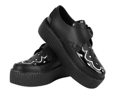 T.U.K. Shoes V3287 Black TUKskin Western Buckle Viva Mondo Creeper