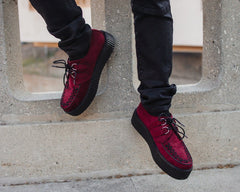 T.U.K. Shoes V3291 Burgundy Faux Suede Viva Mondo Creeper