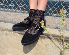 T.U.K. Shoes TSK1077 Black Spiderweb Lace Crew Sock TSK1077-OS