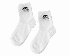 T.U.K. Shoes TSK1032 White T.U.K. Skull Logo Women’s Sock TSK1032-OS