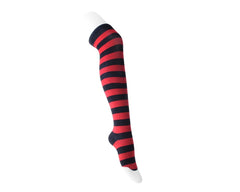 T.U.K. Shoes TSK1142 Red & Black Striped Thigh High Sock TSK1142-OS