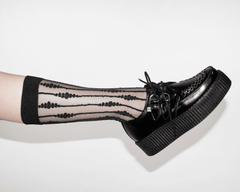 T.U.K. Shoes TSK1159 Black Knee-High Mesh Sock TSK1159-OS