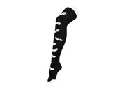 T.U.K. Shoes TSK1180 Black Knit Bat Thigh High Sock TSK1180-OS