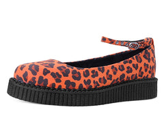 T.U.K. Shoes A9986L Orange Leopard Pointed Ballet Creeper