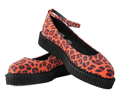 T.U.K. Shoes A9986L Orange Leopard Pointed Ballet Creeper