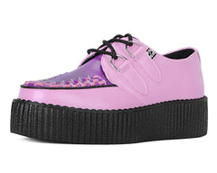 T.U.K. Shoes V3360 Pink & Purple Leather Viva Mondo Creeper
