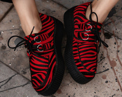 T.U.K. Shoes V3335 Red Zebra Viva Mondo Creeper