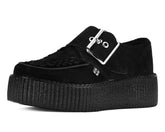 T.U.K. Shoes V3300 Black Suede Buckle Viva Mondo Creeper