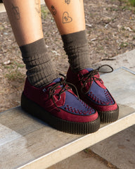 T.U.K. Shoes V3414 Burgundy & Navy Suede Viva Mondo Creeper