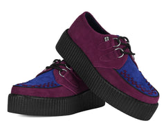 T.U.K. Shoes V3414 Burgundy & Navy Suede Viva Mondo Creeper