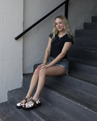 T.U.K. Shoes V3411L Brown Cow Hair Mondo Mary Jane