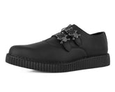 T.U.K. Shoes A3210 Black TUKskin Zipper Skull Pointed Creeper