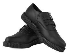 T.U.K. Shoes A3210 Black TUKskin Zipper Skull Pointed Creeper