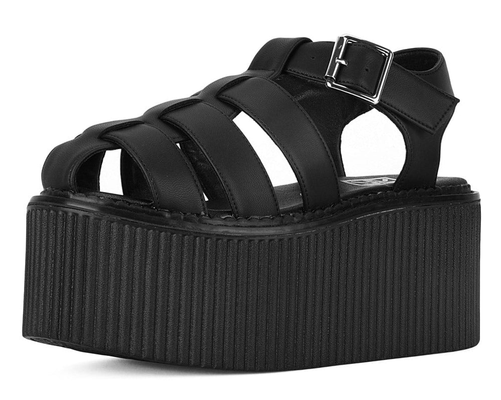 T.U.K. Shoes S3347 Black TUKskin Fisherman Strato Sandal