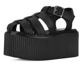 T.U.K. Shoes S3347 Black TUKskin Fisherman Strato Sandal