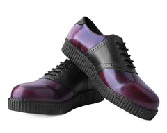 T.U.K. Shoes F9978 Black & Burgundy Rub-Off TUKskin™ Saddle Oxford