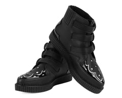 T.U.K. Shoes A3286 Black TUKskin Western Star 3-Buckle Pointed Boot