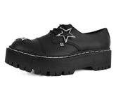 T.U.K. Shoes A3277 Black TUKskin Star Double Decker Brogue