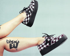 T.U.K. Shoes V3279 Red & White Checkered Viva Mondo Creeper