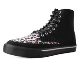 T.U.K. Shoes A3095 Black Canvas & Leopard 8-Eye Sneaker Boot