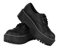 T.U.K. Shoes A3222 Black Cap Toe Double Decker Brogue