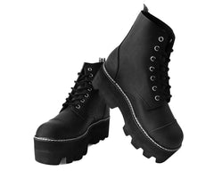 T.U.K. Shoes A9670 Black 7-Eye Dino Lug Sole Boot