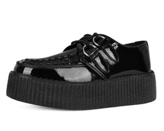 T.U.K. Shoes V3245 Black Crinkle Patent Viva Mondo Creeper