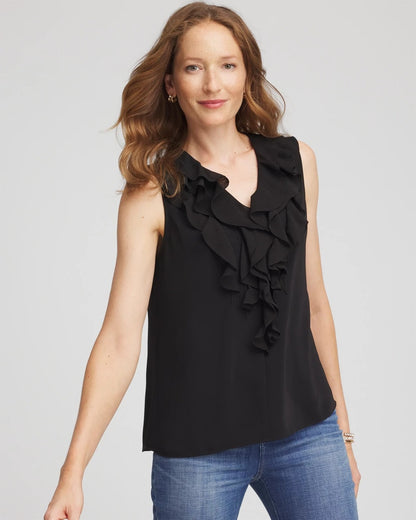 Chico's Satin Ruffle Tank