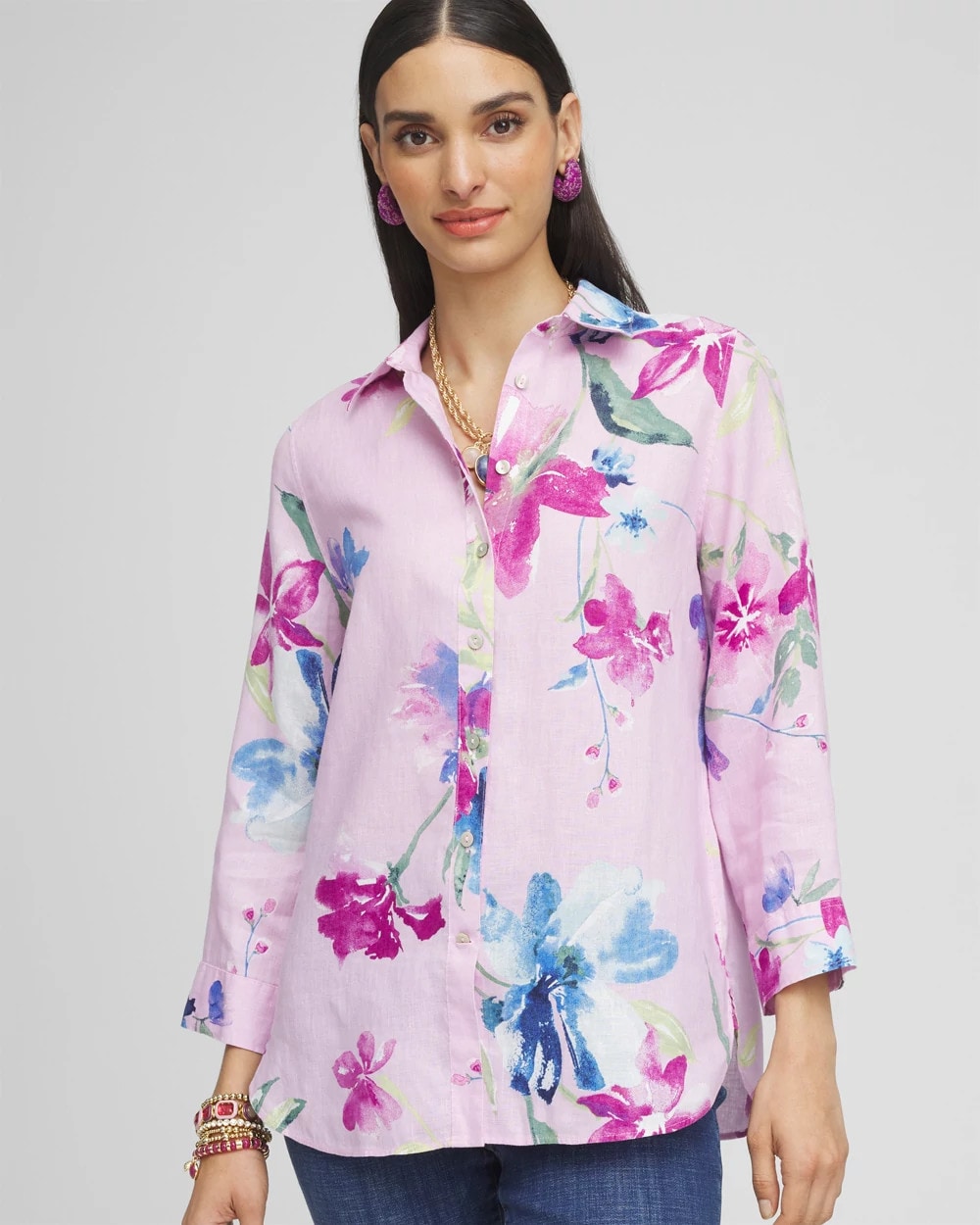 Chico's No Iron™ Floral Linen Shirt