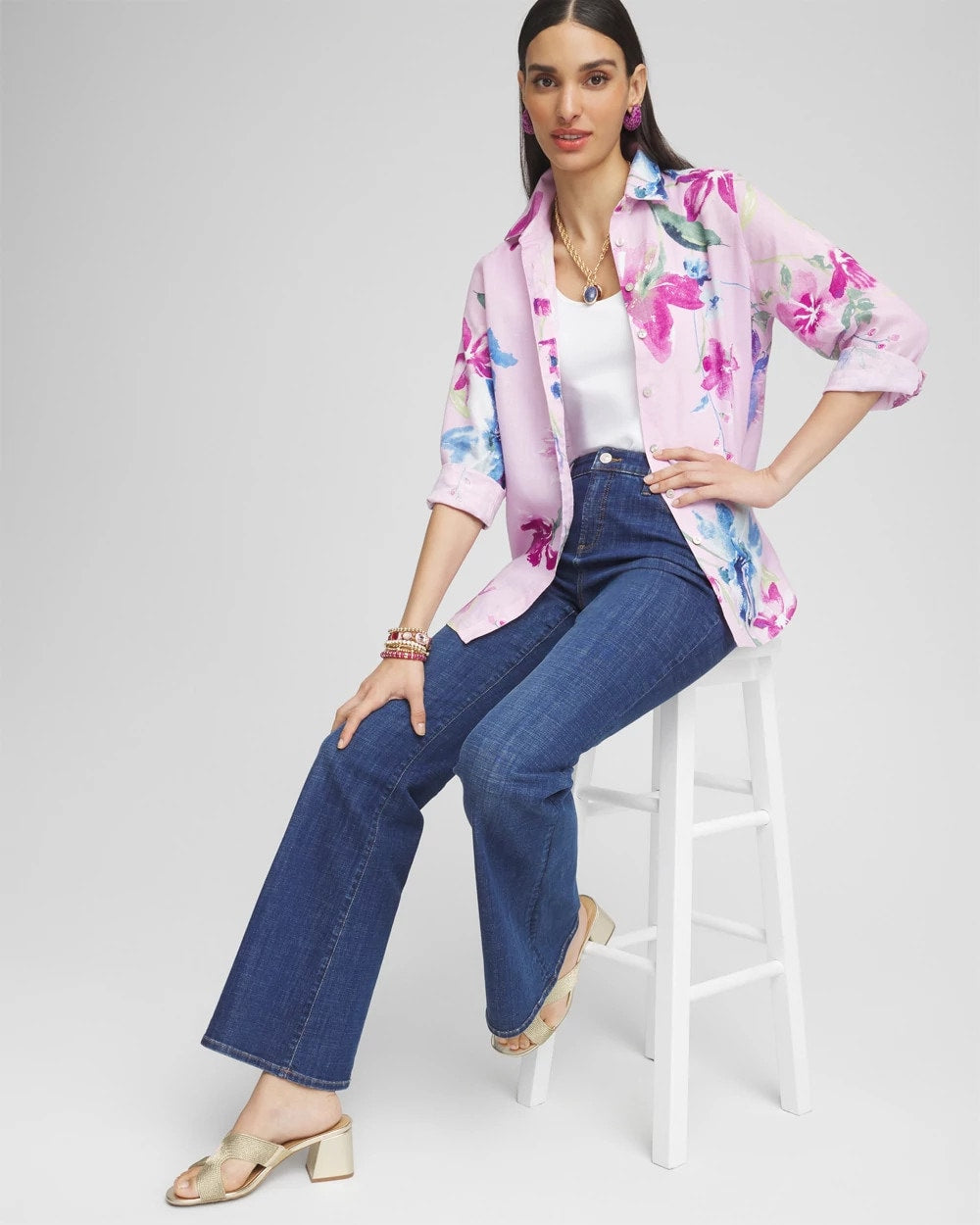 Chico's No Iron™ Floral Linen Shirt