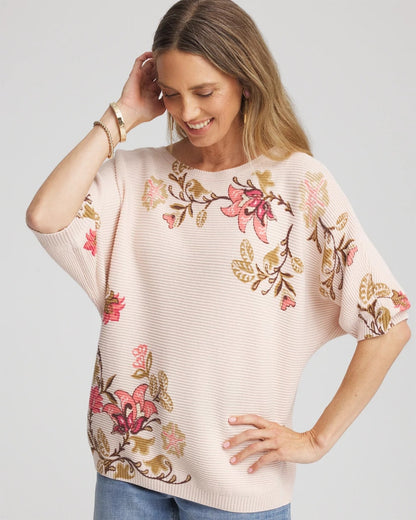 Chico's Ribbed Combed Cotton Sweater