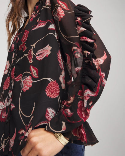 Chico's Georgette Celtic Blooms Blouse