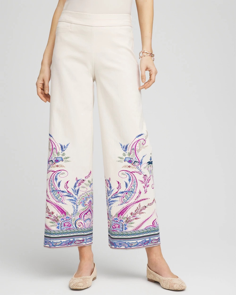 Chico's Brigitte™ Paisley Wide-Leg Cropped Pants