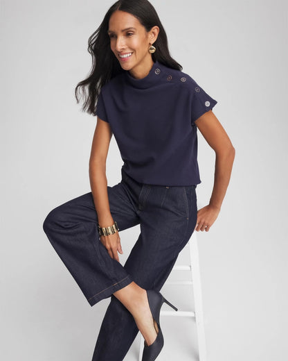 Chico's Ottoman Cap Sleeve Tee
