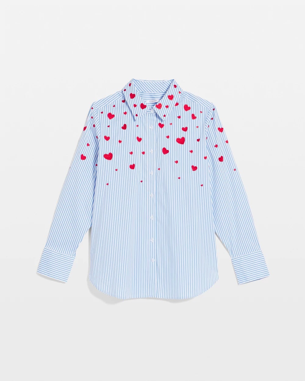 Chico's V-Day Striped Poplin Shirt