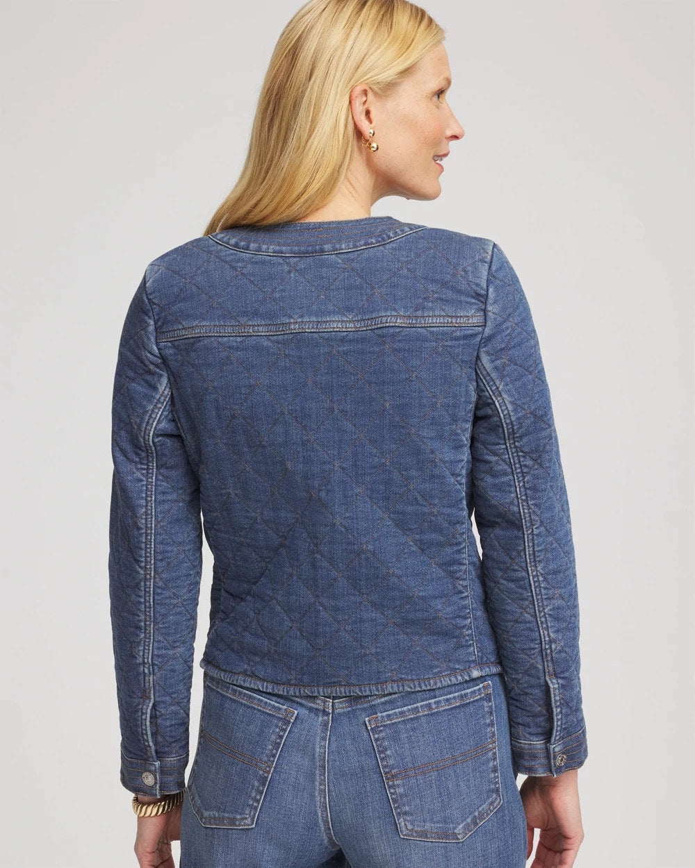 Chico's Quilted Denim Jacket