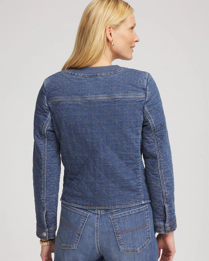 Chico's Quilted Denim Jacket