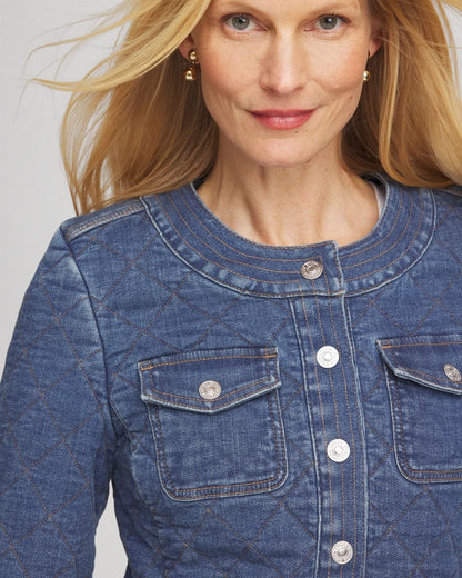 Chico's Quilted Denim Jacket