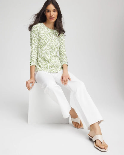 Chico's Pima Button Sleeve Tee