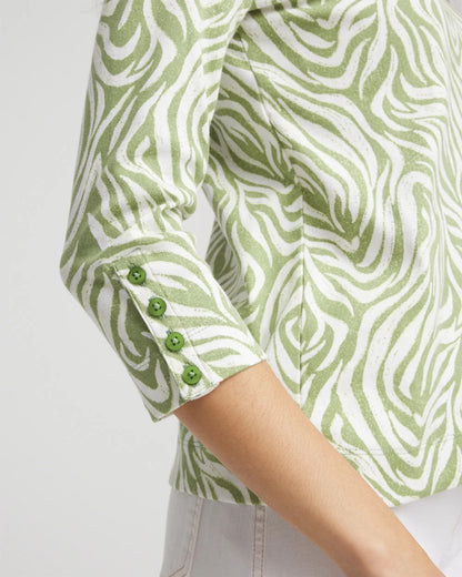 Chico's Pima Button Sleeve Tee