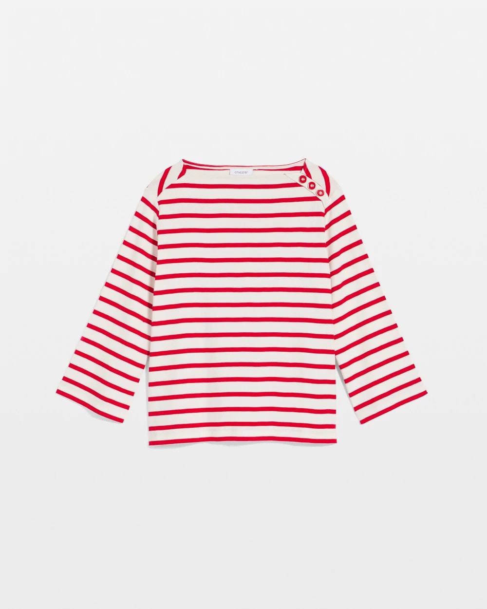 Chico's Bateau Neck Stripe Top
