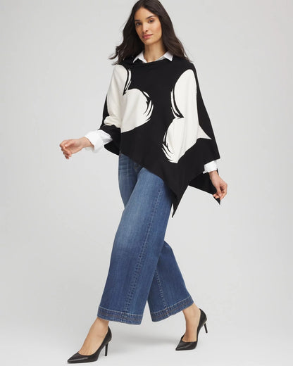 Chico's Love Brush Convertible Sweater Poncho